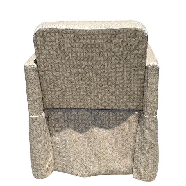 Art Deco Pair of Art Deco Style Scalamandre Silk Upholstered Parsons Chairs For Sale - Image 3 of 7