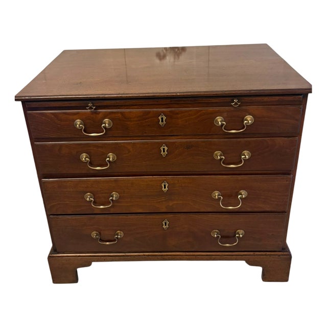 Antique George III Mahogany Chest of Drawers with Brushing Slide, 1800 For Sale