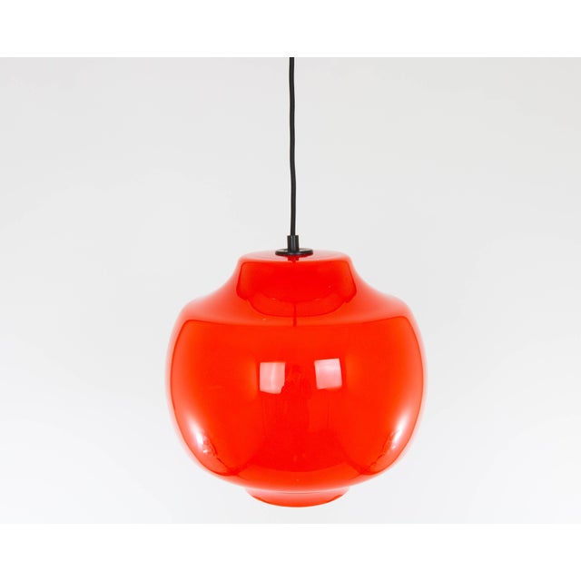 Red Glass Pendant by Alessandro Pianon for Vistosi, 1960s For Sale - Image 4 of 9