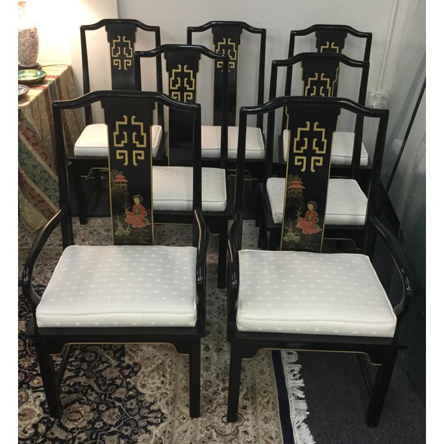 Century Asian Style Dining Room Chairs Set of 5 Chairish