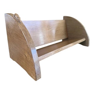 English Carved Oak Book Trough from Robert Mouseman Thompson For Sale