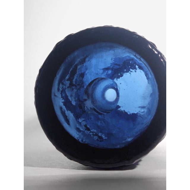 Dark Cobalt Glass Vase by Göte Augustsson for Ruda Glasbruk, 1960s For Sale - Image 4 of 6