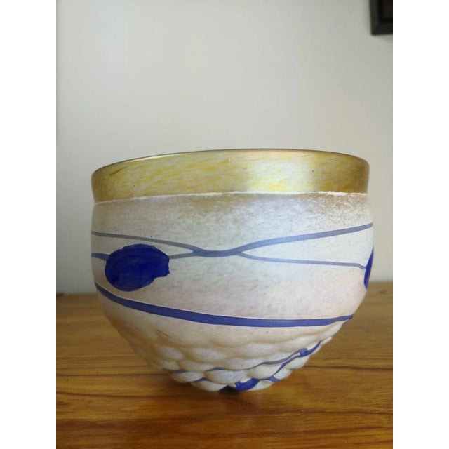 Blue Glass Bowl by Bertil Vallien for Kosta Boda, 1970s For Sale - Image 6 of 10