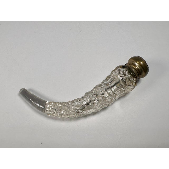 Art Nouveau Antique Crystal Laydown Perfume Bottle: Pink Guilloche Silvered Brass Lid For Sale - Image 3 of 9