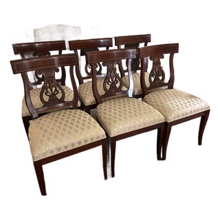 Set of 6 Vintage Kindel Neoclassical Mahogany Dining Room Chairs For Sale
