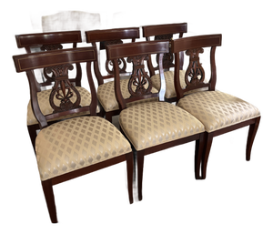 Set of 6 Vintage Kindel Neoclassical Mahogany Dining Room Chairs