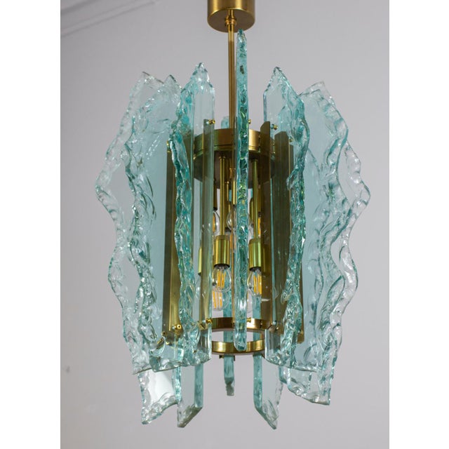 Gold Cut-Glass Chandelier from Fontana Arte, 1960s For Sale - Image 8 of 15