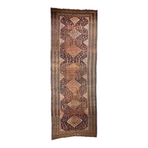 Antique Kelleh Southwest Nomadic Animals Wool Rug 6.9 x 19.4