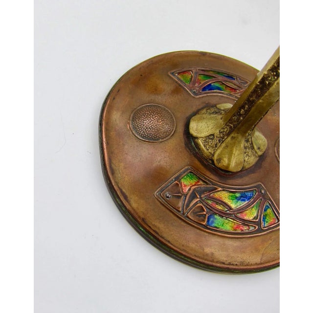 Secessionist Mixed Metal and Enamel Candelabra Pair For Sale - Image 9 of 13