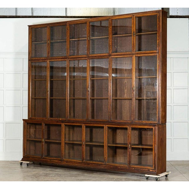 Late 19th Century Oak Glazed Haberdashery Bookcase Cabinet, 1890 For Sale - Image 5 of 15