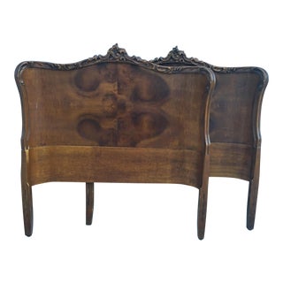20th Century French Curved Burl Wood Twin Headboards - a Pair For Sale