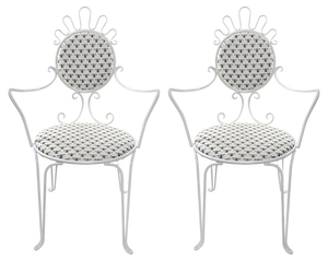 Set of Mid-Century Modern Wire Chairs in Wrought Iron