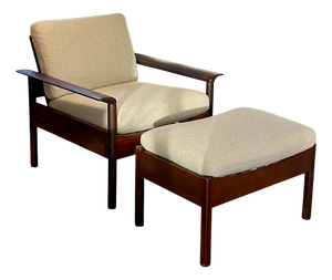 Set of Lounge Chair with Ottoman by Hans Olsen for Vatne Møbler, 1960s