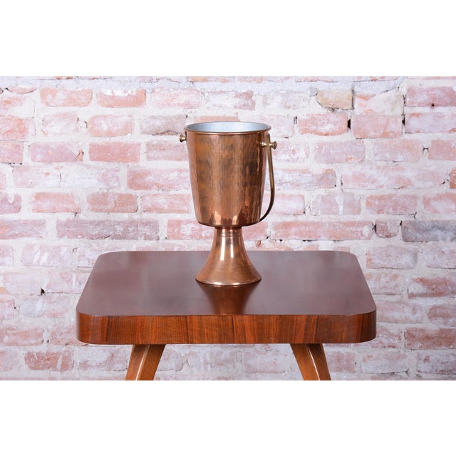 Art Deco Standing Champagne Cooler in Brass and Copper, France, 1920s For Sale - Image 9 of 13