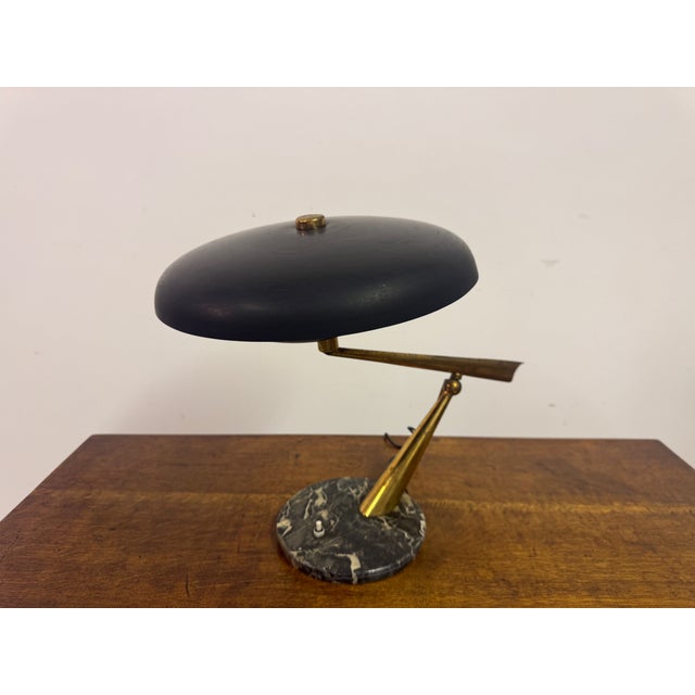 Italian Brass and Marble Table Lamp by Oscar Torlasco, 1950s For Sale - Image 10 of 13