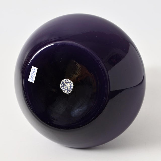 1950s Danish Purple Opaline Glass Vase by Jacob Bang for Kastrup, 1960s For Sale - Image 5 of 8