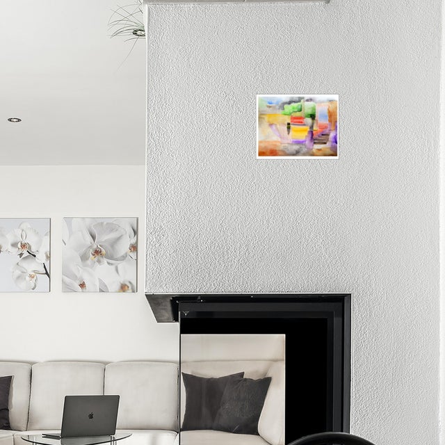 This abstract watercolor landscape dissolves the world into soft planes of color, suggesting architecture, pathways,...