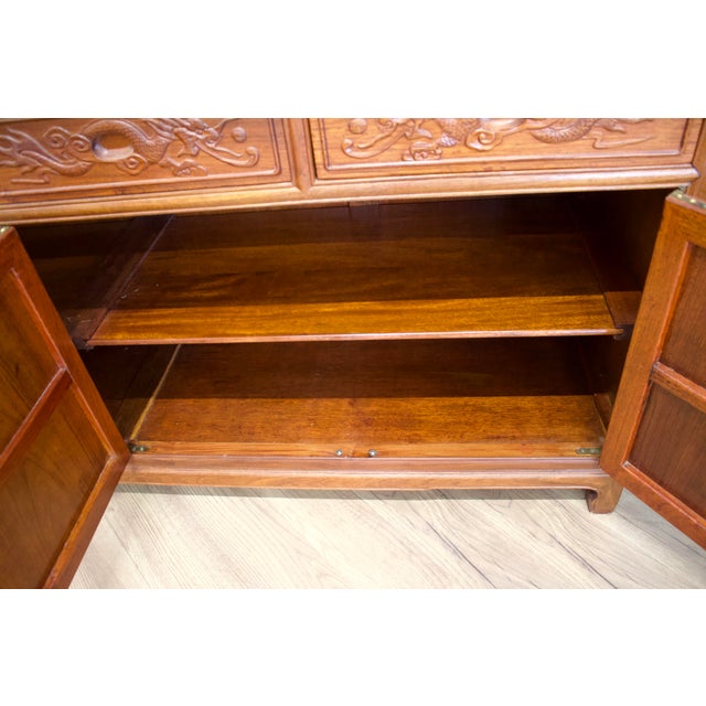 Brown Mid-Century Chinese Sideboard in Teak, 1970s For Sale - Image 8 of 10