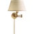 Transitional Chapman & Myers for Visual Comfort Signature Boston Swing Arm in Hand-Rubbed Antique Brass with Linen Shade For Sale - Image 3 of 4