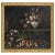 Oil-on-canvas painting within a gilt wood frame, depicting a still life with vase of flowers, game, mushrooms and...