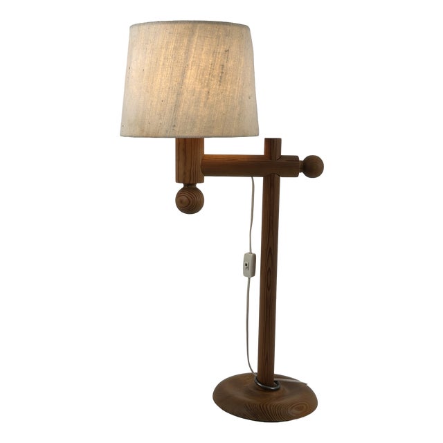 Pine Table Lamp by Uno & Östen Kristiansson for Luxus Vittsjö, 1960s For Sale
