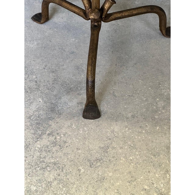 Small Gilt Iron Drinks Table on a Curved Tripod Base For Sale - Image 9 of 12