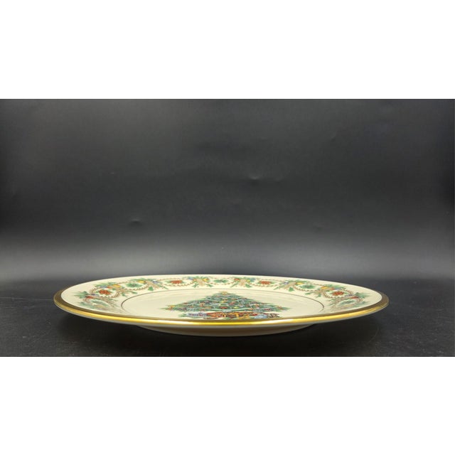 Victorian Vintage Lenox 1998 Numbered Christmas Trees Around the World Plate With Original Box For Sale - Image 3 of 18