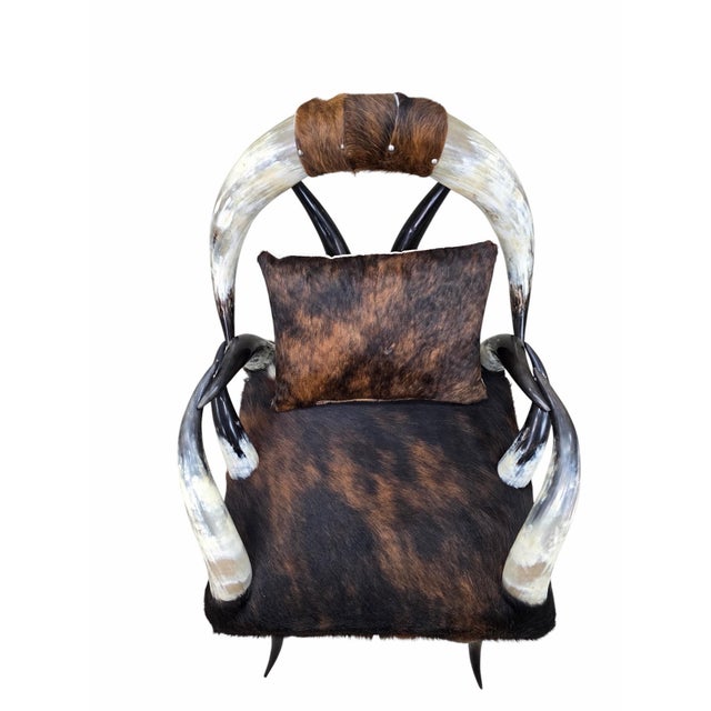 Antique Rustic Western Steer Horn Chair For Sale In Chicago - Image 6 of 8