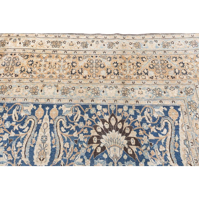 Early 20th Century Antique Persian Khorassan Botanic Handmade Wool Rug For Sale - Image 5 of 9