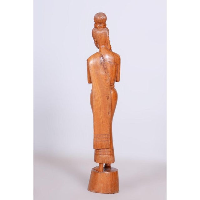 Vintage Asian Sculpture in Lacquered Wood, 1950s For Sale - Image 11 of 12