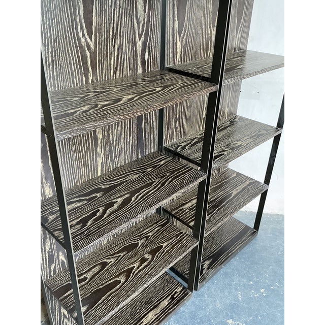 Late 20th Century Vintage Boho Christiane Liagre for Holly Hunt Cereused Etagere - A Pair For Sale - Image 5 of 11