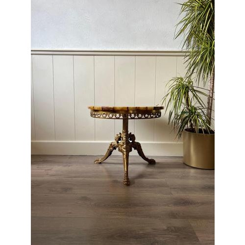 Vintage Hollywood Regency marble/onyx side table, Home Decor, Interior Design. An elegant Italian table from the 50s with...