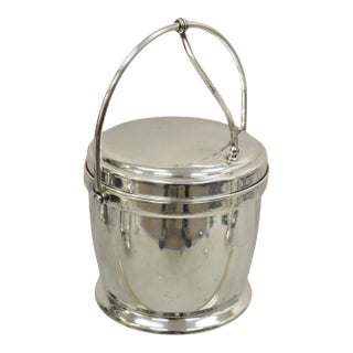 Mid 20th Century Bernard Rices Sons Inc. Silver Plated Art Deco Reticulating Hinge Ice Bucket For Sale
