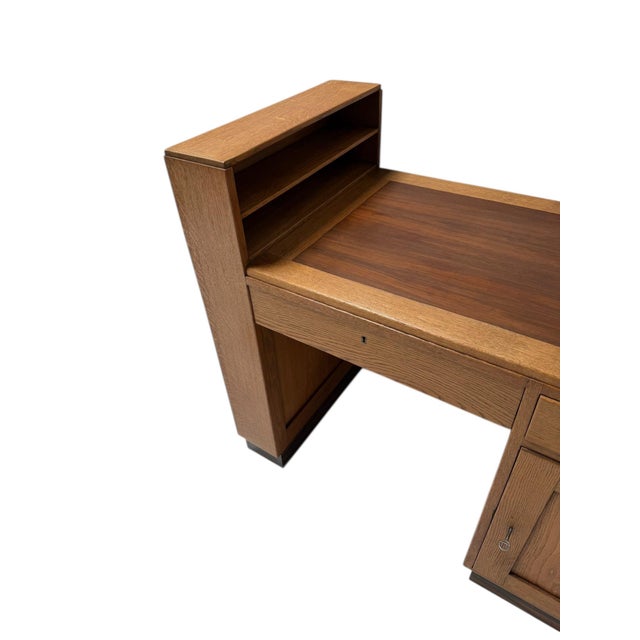 Art Deco Modernist Desk with Asymmetric Open Bookcase, 1920s For Sale - Image 3 of 12