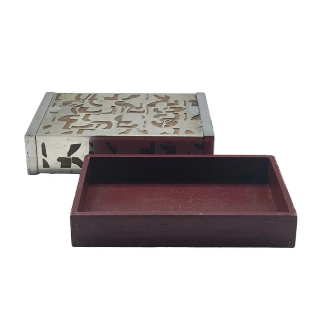 Metal Wooden and Perforated Metal Box, Italy, 1970s For Sale - Image 7 of 8