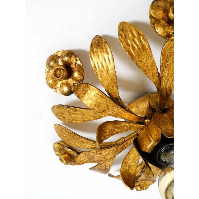 Brutalist Florentine Gold-Plated Iron Ceiling Lamp, 1960s For Sale - Image 17 of 18