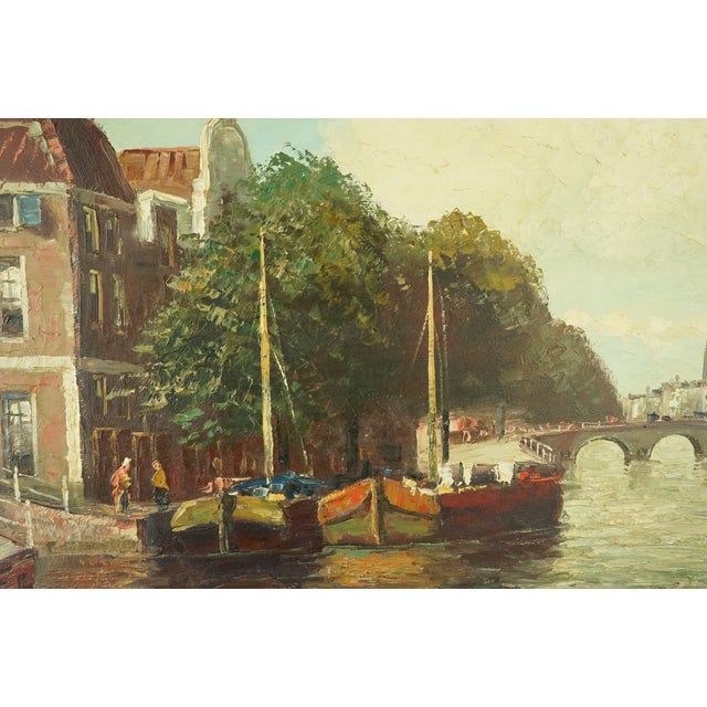 G. Winkelberg, Landscape View of Amsterdam, 1920s, Oil on Canvas, Framed For Sale - Image 3 of 18