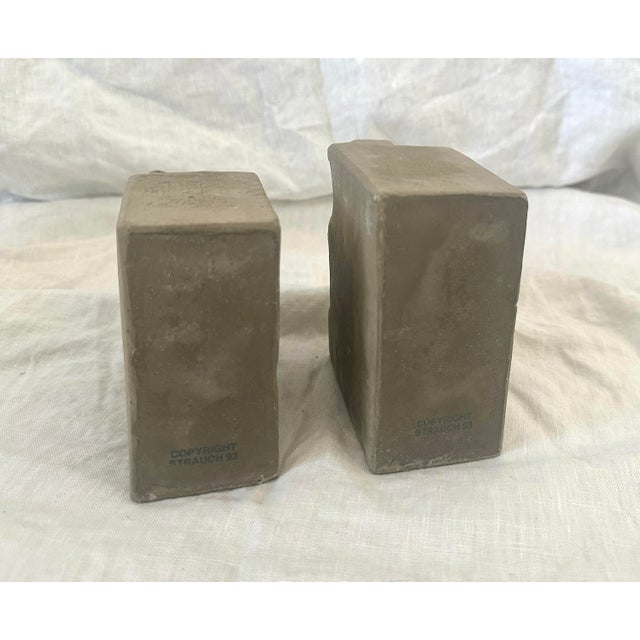 Expressionism Vintage Pair of Eduardo Strauch Face Bookends For Sale - Image 3 of 6