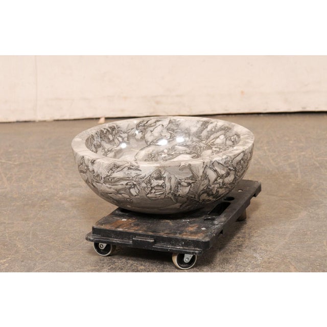Gemstone Polished Onyx Wash Basin, Round-Shaped For Sale - Image 7 of 8