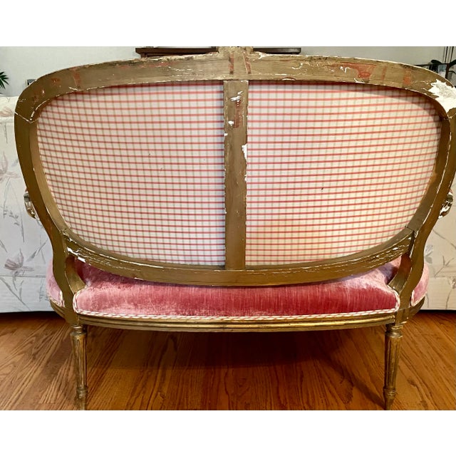 Late 19th Century French Giltwood Settee For Sale - Image 4 of 11