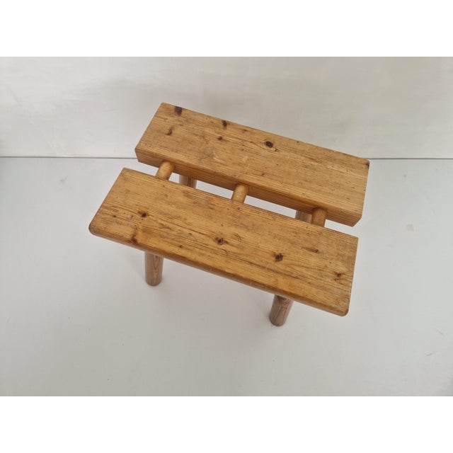 Mid-Century Finnish Pine Wooden Sauna Stool, 1960s, in Good conditions. Designed 1960 to 1969