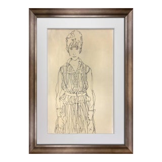 Egon Schiele Lithograph Numbered Limited Ed.100 “Edith Schiele” 1915 W/Framing For Sale
