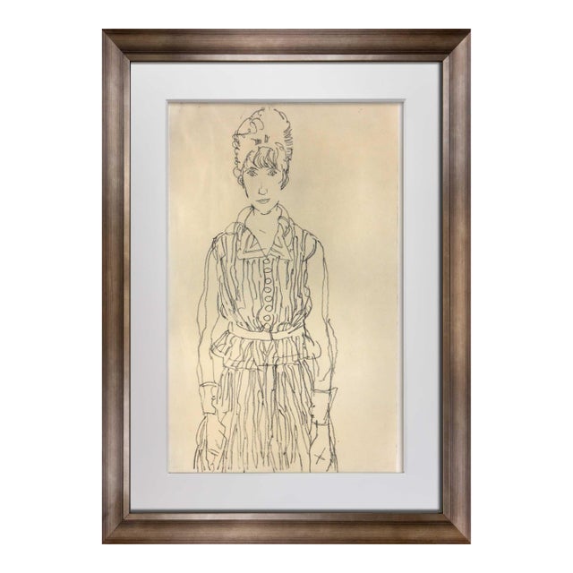 Egon Schiele Lithograph Numbered Limited Ed.100 “Edith Schiele” 1915 W/Framing For Sale