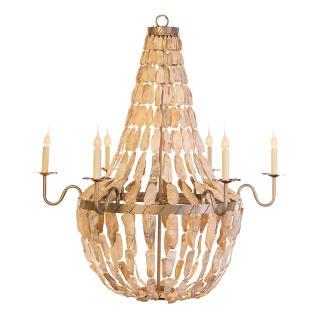 Medium Empire Oyster Shell Chandelier by Lowcountry Originals For Sale