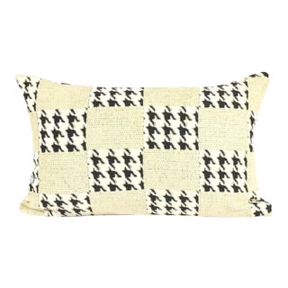 Classic Houndstooth & Checkered Lumbar Pillow For Sale