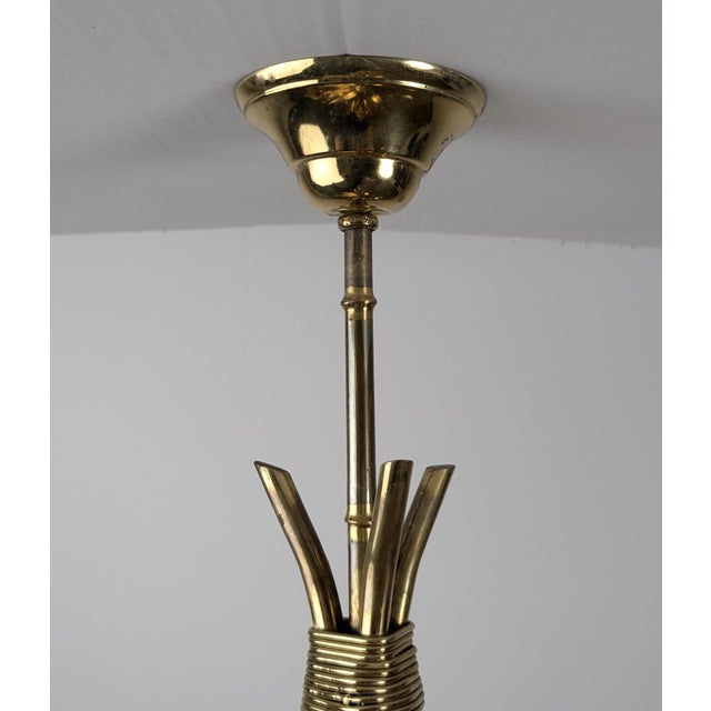 Vintage French Brass Chandelier from Maison Jansen, 1970s For Sale - Image 6 of 11