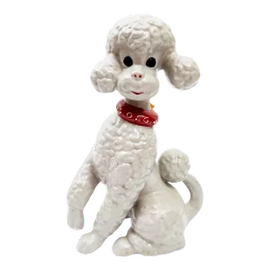 1970's Hand Painted Figural Poodle Ceramic Kitschy Art
