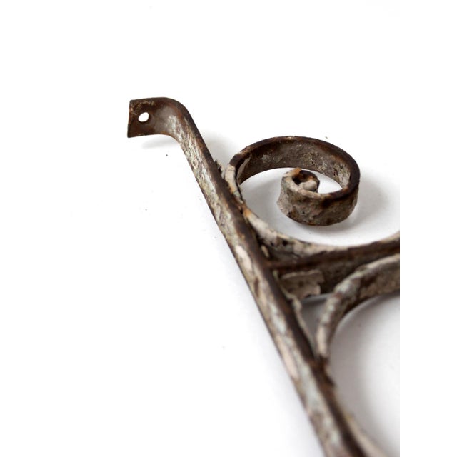 Metal Vintage Spanish Revival Wrought Iron Wall Planter Sconce For Sale - Image 7 of 16