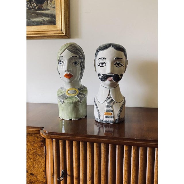 Half Bust Sculptures by Tarcisio Tosin for La Freccia, Vicenza, Italy, 1960s, Set of 2 For Sale - Image 13 of 18
