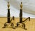 Gray Antique-Style Hand-Forged Iron and Brass Andirons With Urn Finials – Pair For Sale - Image 8 of 8